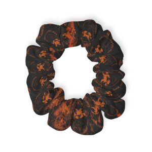 Gothic Halloween Scrunchie, Black & Orange Hair Accessory, Edgy Hair Tie, Festival Look, Spooky Vibes, Perfect for Cosplay or Parties