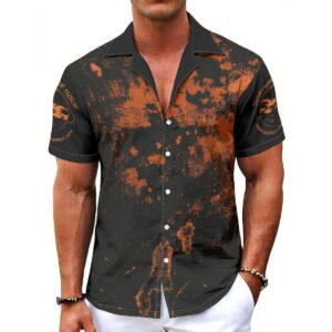 All-Over Print Men's Hawaiian Shirt With Button Closure